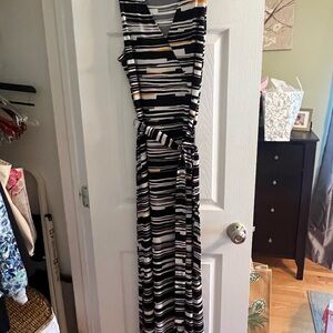 Striped Black and White Maxi Dress